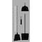5S Supplies 5S Housekeeping Shadow Board Broom Station Version 16 - Gray Board / Black Shadows  With Broom HSB-V16-GRAY/BLACK-KIT - alternate 1